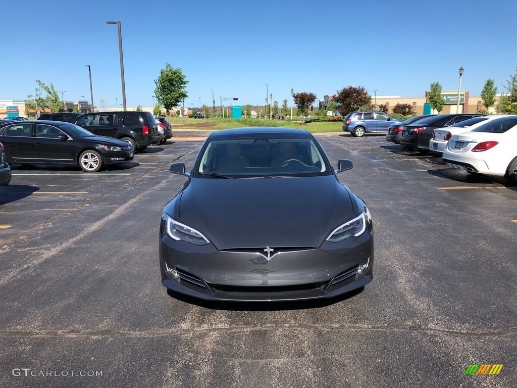 2016 Model S P100D - Midnight Silver Metallic / Tan photo #10