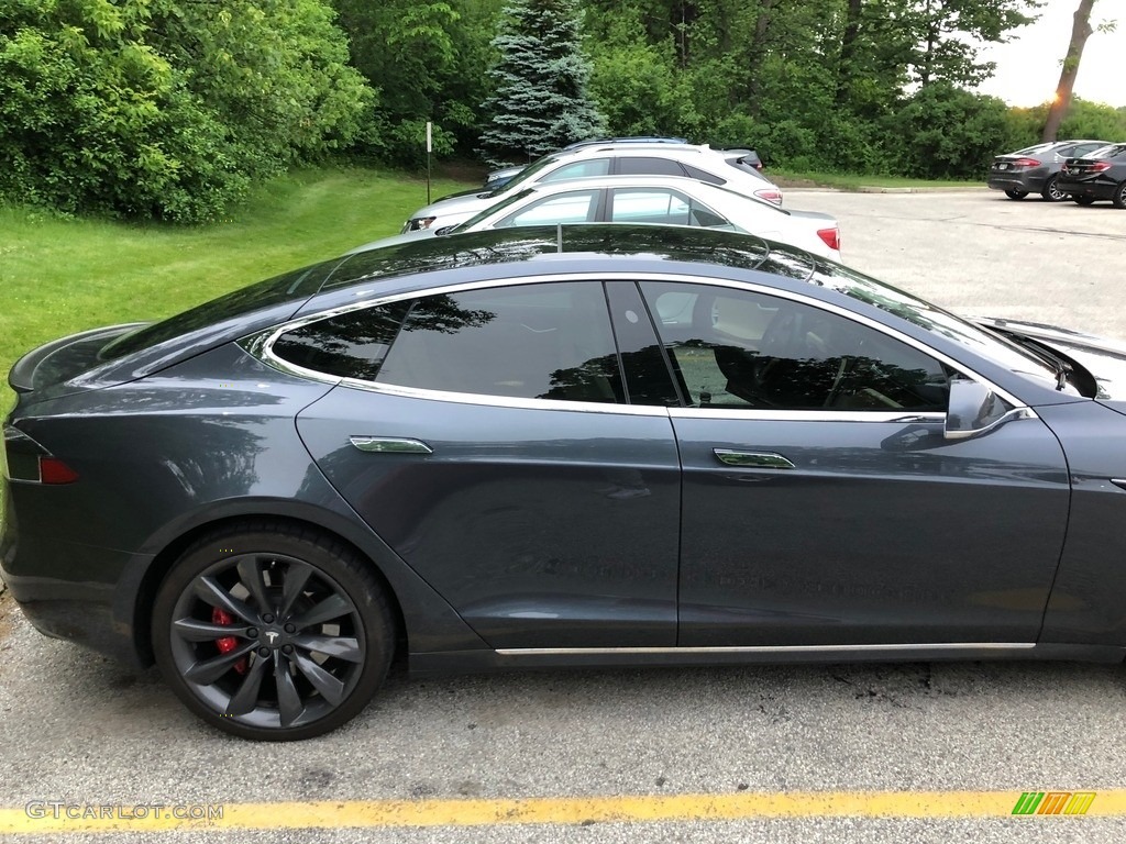 2016 Model S P100D - Midnight Silver Metallic / Tan photo #15