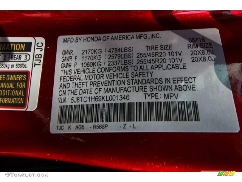 2019 Acura RDX A-Spec Color Code Photos