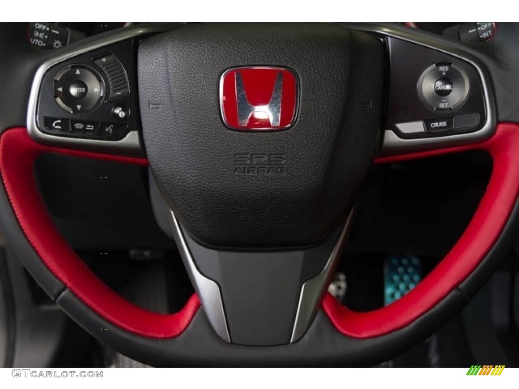 2018 Honda Civic Type R Type R Red/Black Suede Effect Steering Wheel Photo #127731550