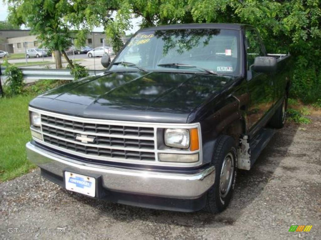 1989 C/K C1500 Regular Cab - Sable Black / Blue photo #4