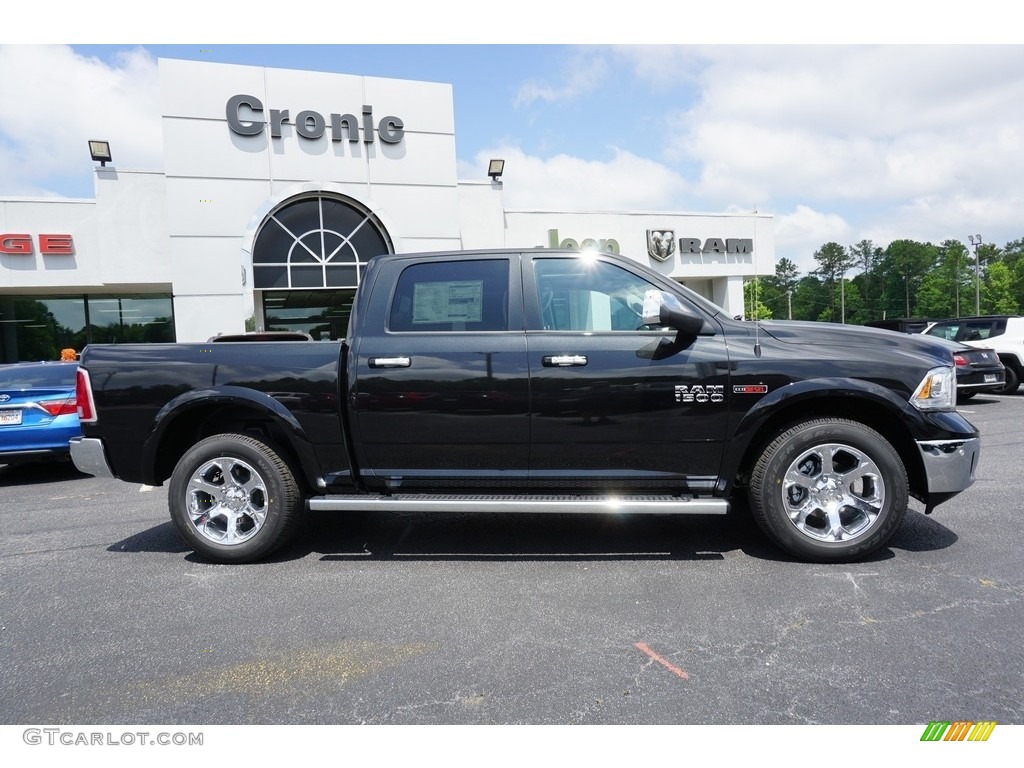 2018 1500 Laramie Crew Cab 4x4 - Brilliant Black Crystal Pearl / Black photo #12