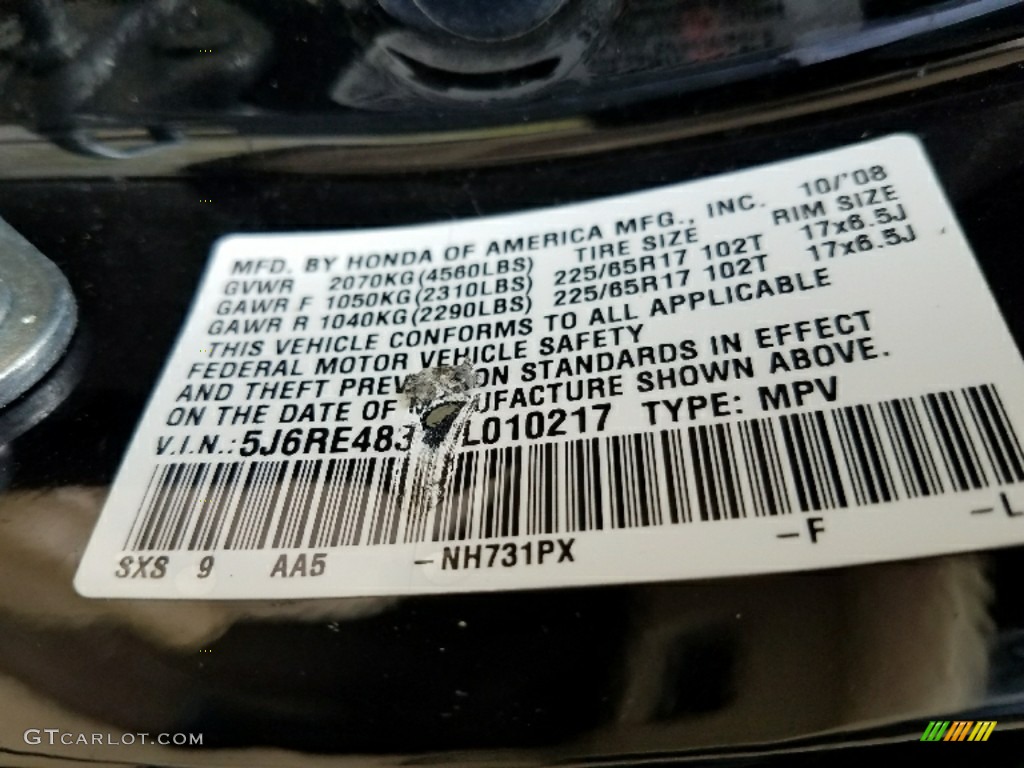 2009 CR-V LX 4WD - Crystal Black Pearl / Gray photo #17