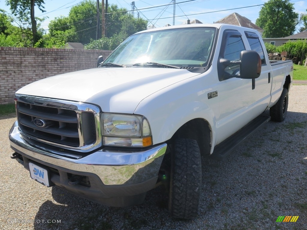 2004 F250 Super Duty XLT Crew Cab 4x4 - Oxford White / Medium Flint photo #6