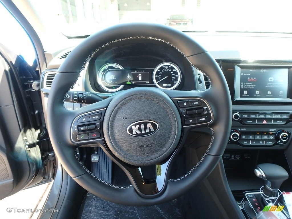 2018 Kia Niro EX Hybrid Charcoal Steering Wheel Photo #127755920