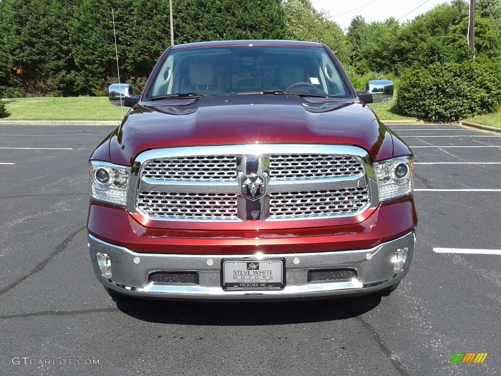 2018 1500 Laramie Crew Cab 4x4 - Delmonico Red Pearl / Canyon Brown/Light Frost Beige photo #3