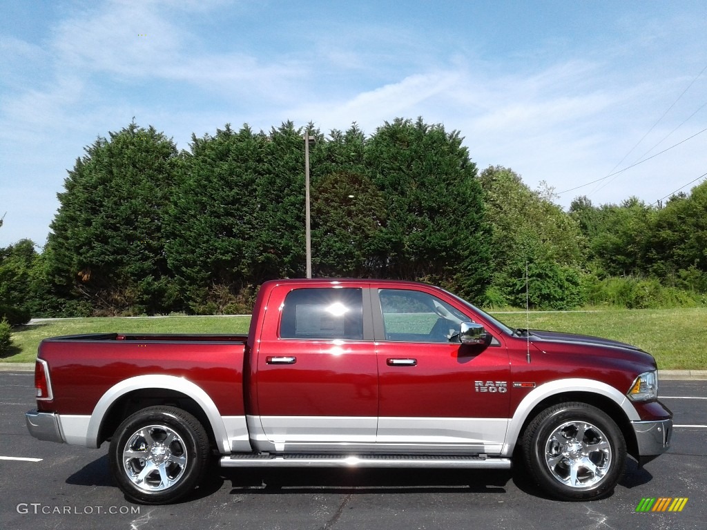 2018 1500 Laramie Crew Cab 4x4 - Delmonico Red Pearl / Canyon Brown/Light Frost Beige photo #5