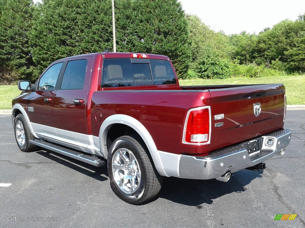 2018 1500 Laramie Crew Cab 4x4 - Delmonico Red Pearl / Canyon Brown/Light Frost Beige photo #8