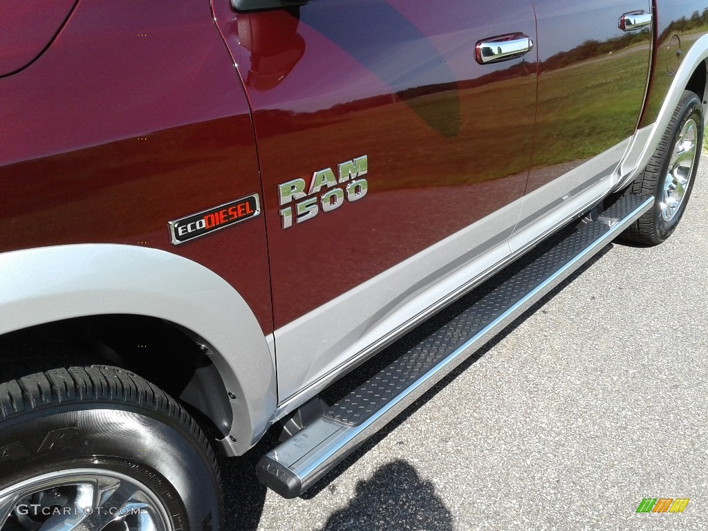 2018 1500 Laramie Crew Cab 4x4 - Delmonico Red Pearl / Canyon Brown/Light Frost Beige photo #34