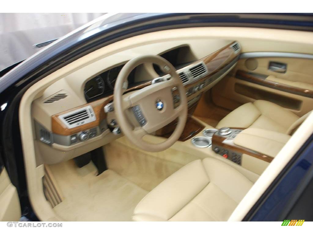 2007 7 Series 750Li Sedan - Monaco Blue Metallic / Beige photo #9