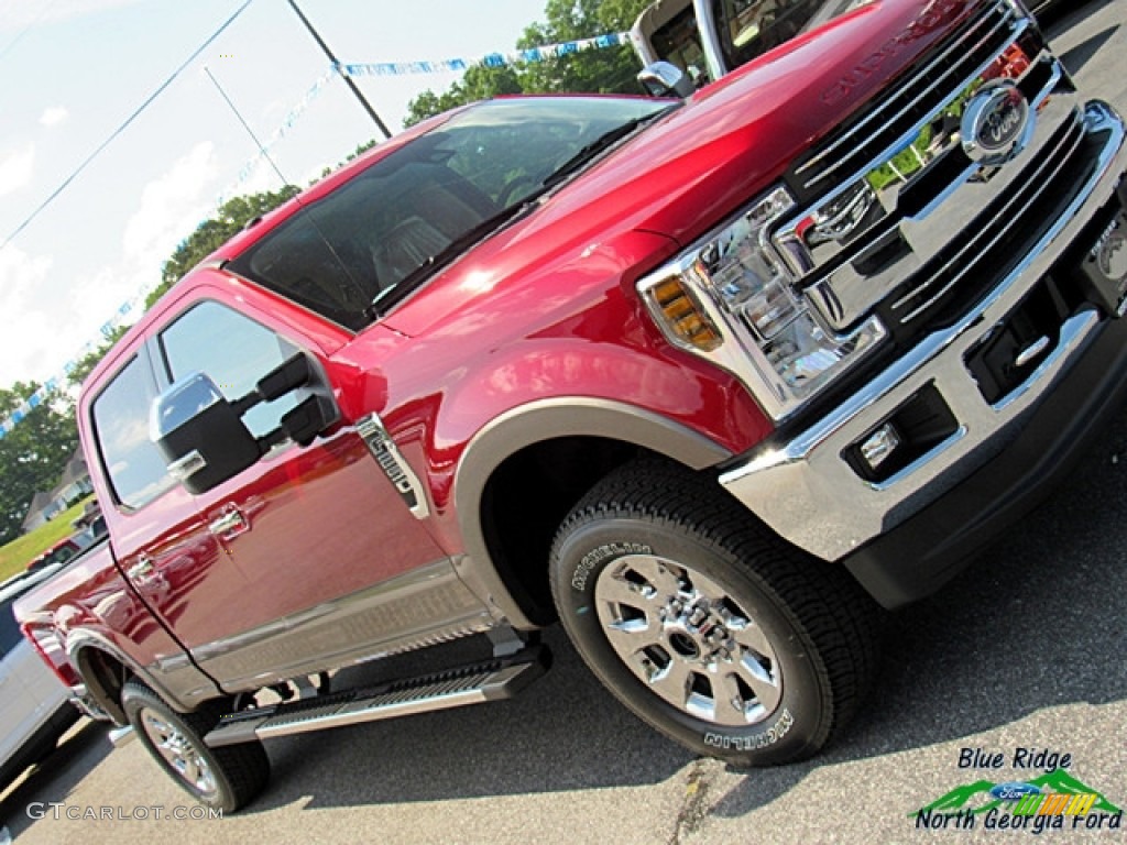 2018 F250 Super Duty Lariat Crew Cab 4x4 - Ruby Red / Camel photo #34