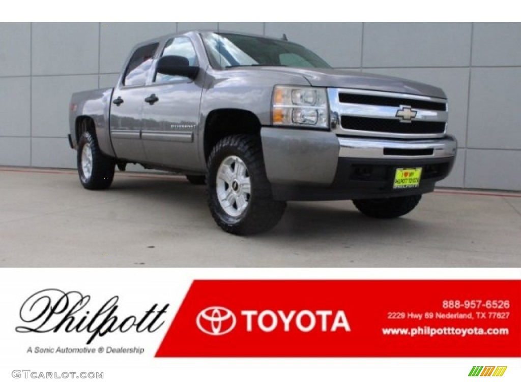 2009 Silverado 1500 LT Crew Cab 4x4 - Graystone Metallic / Ebony photo #1