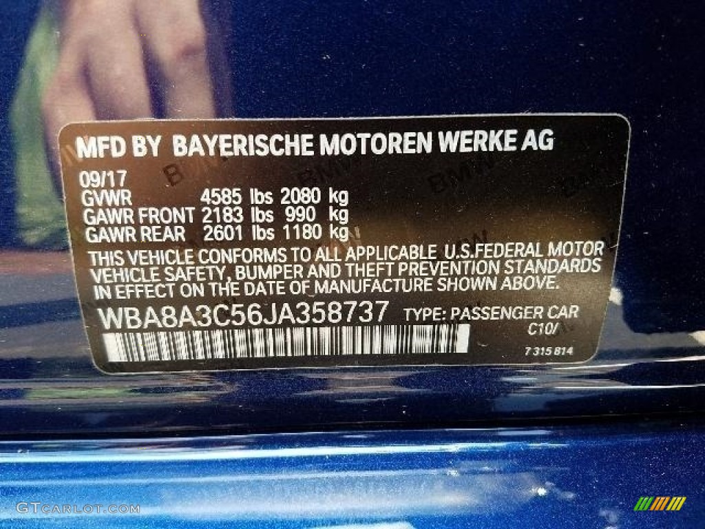 2018 3 Series 320i xDrive Sedan - Mediterranean Blue Metallic / Venetian Beige photo #16