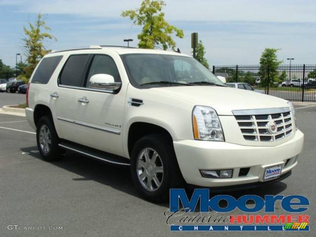 2008 Escalade AWD - White Diamond / Cocoa/Light Cashmere photo #11