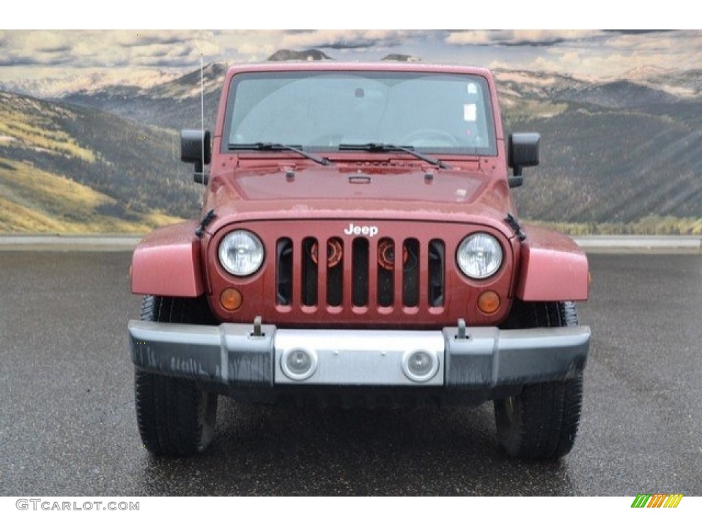 2008 Wrangler Unlimited Sahara 4x4 - Red Rock Crystal Pearl / Dark Khaki/Medium Khaki photo #2