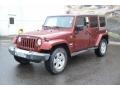 2008 Red Rock Crystal Pearl Jeep Wrangler Unlimited Sahara 4x4  photo #3