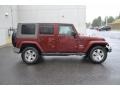 2008 Red Rock Crystal Pearl Jeep Wrangler Unlimited Sahara 4x4  photo #8