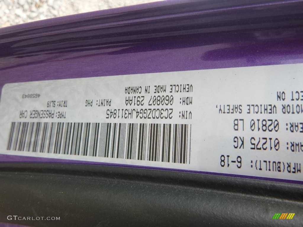 2018 Challenger Color Code PHG for Plum Crazy Pearl Photo #127792949