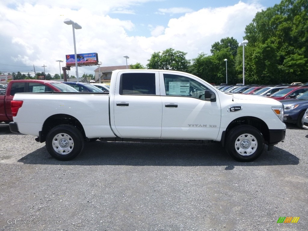 Glacier White 2018 Nissan TITAN XD S Crew Cab 4x4 Exterior Photo #127799606