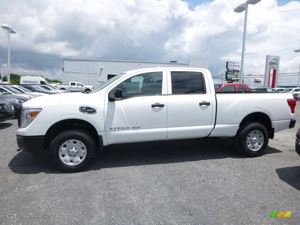 2018 TITAN XD S Crew Cab 4x4 - Glacier White / Black photo #6