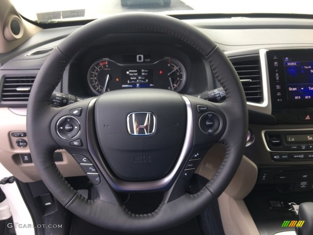 2018 Honda Pilot EX-L AWD Beige Steering Wheel Photo #127804187