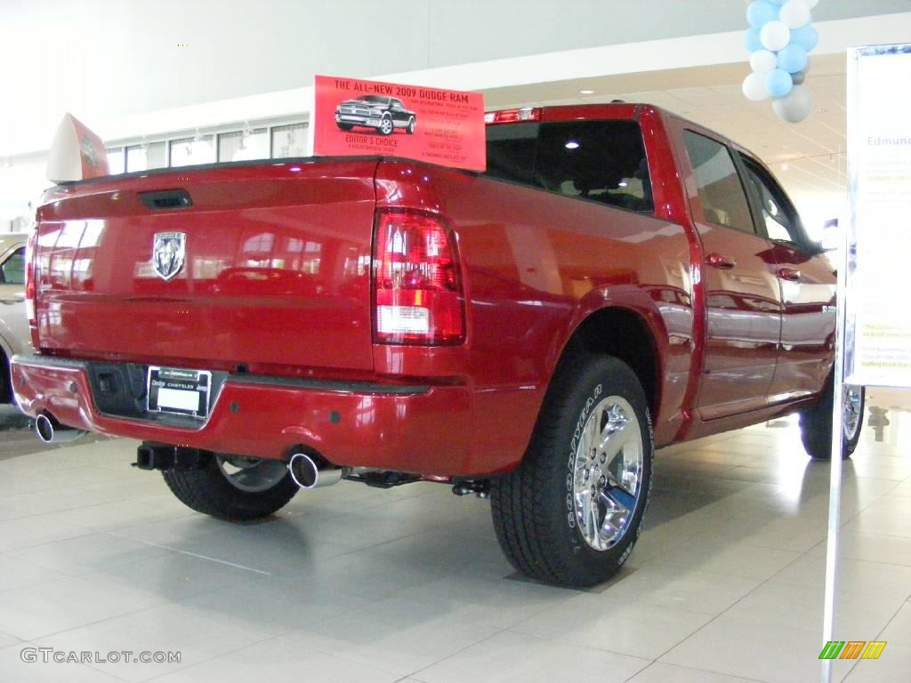 2009 Ram 1500 Sport Crew Cab - Inferno Red Crystal Pearl / Dark Slate Gray photo #3