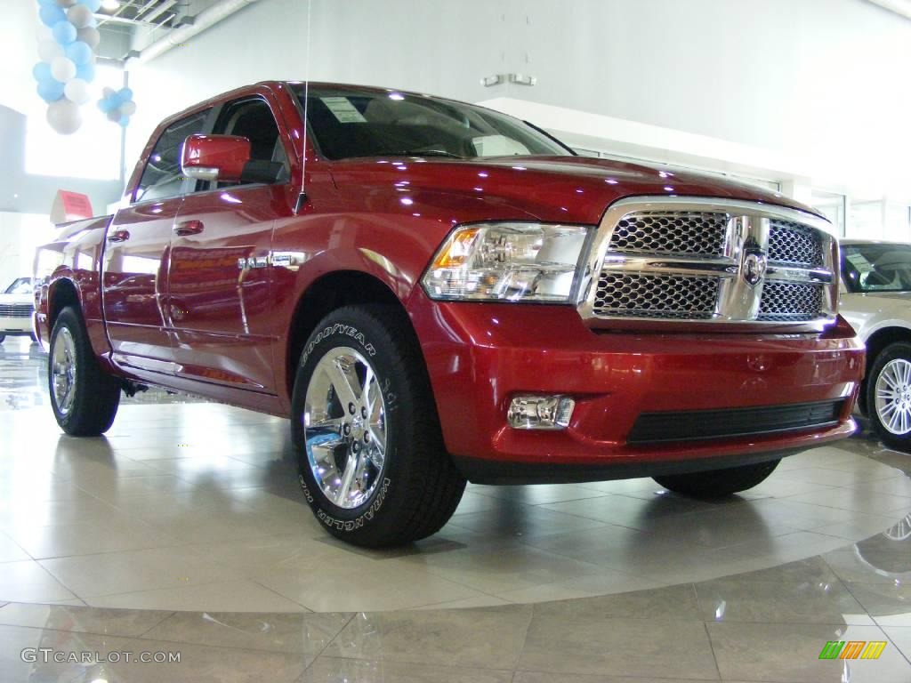 2009 Ram 1500 Sport Crew Cab - Inferno Red Crystal Pearl / Dark Slate Gray photo #4