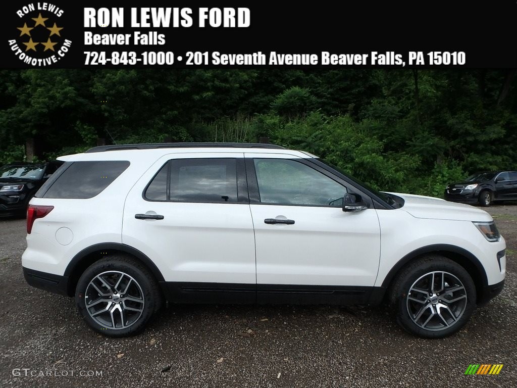 2018 Explorer Sport 4WD - White Platinum / Ebony Black photo #1