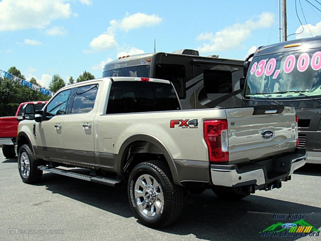 2018 F250 Super Duty Lariat Crew Cab 4x4 - White Gold / Camel photo #3