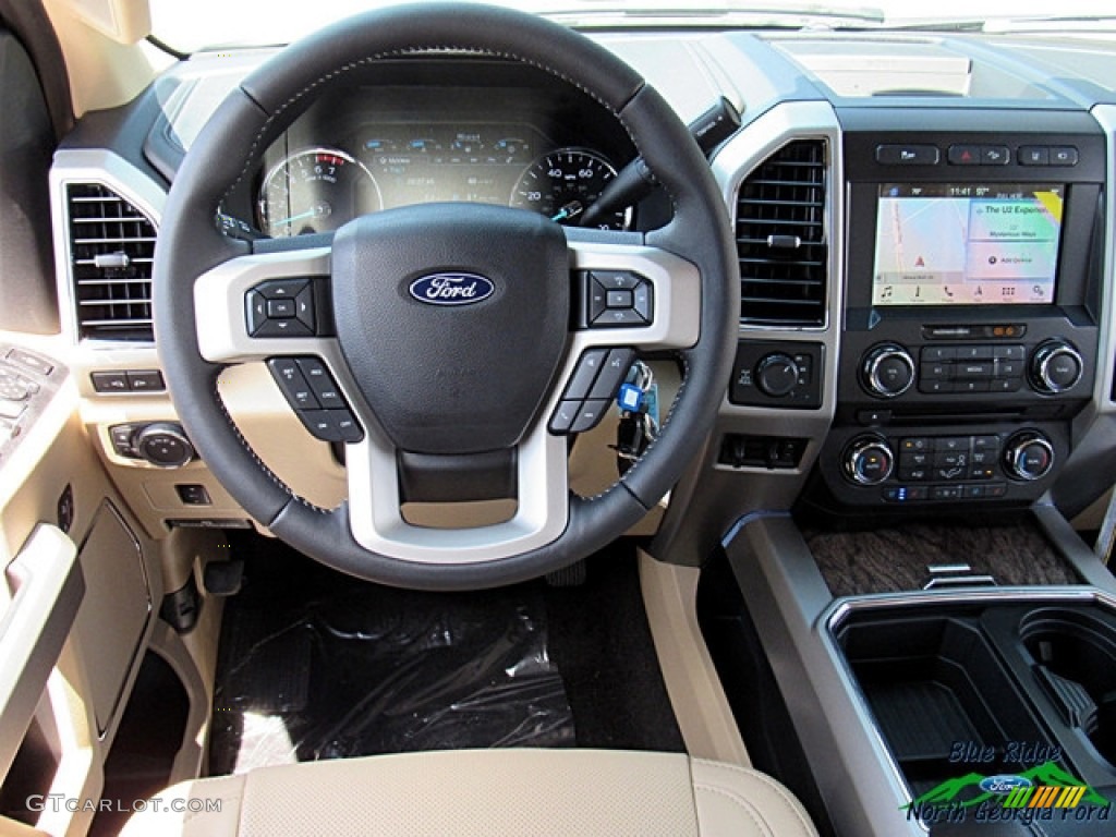 2018 F250 Super Duty Lariat Crew Cab 4x4 - White Gold / Camel photo #13