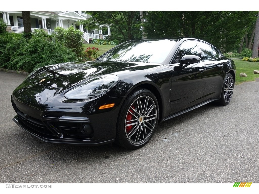 2017 Panamera Turbo - Jet Black Metallic / Black/Bordeaux Red photo #1