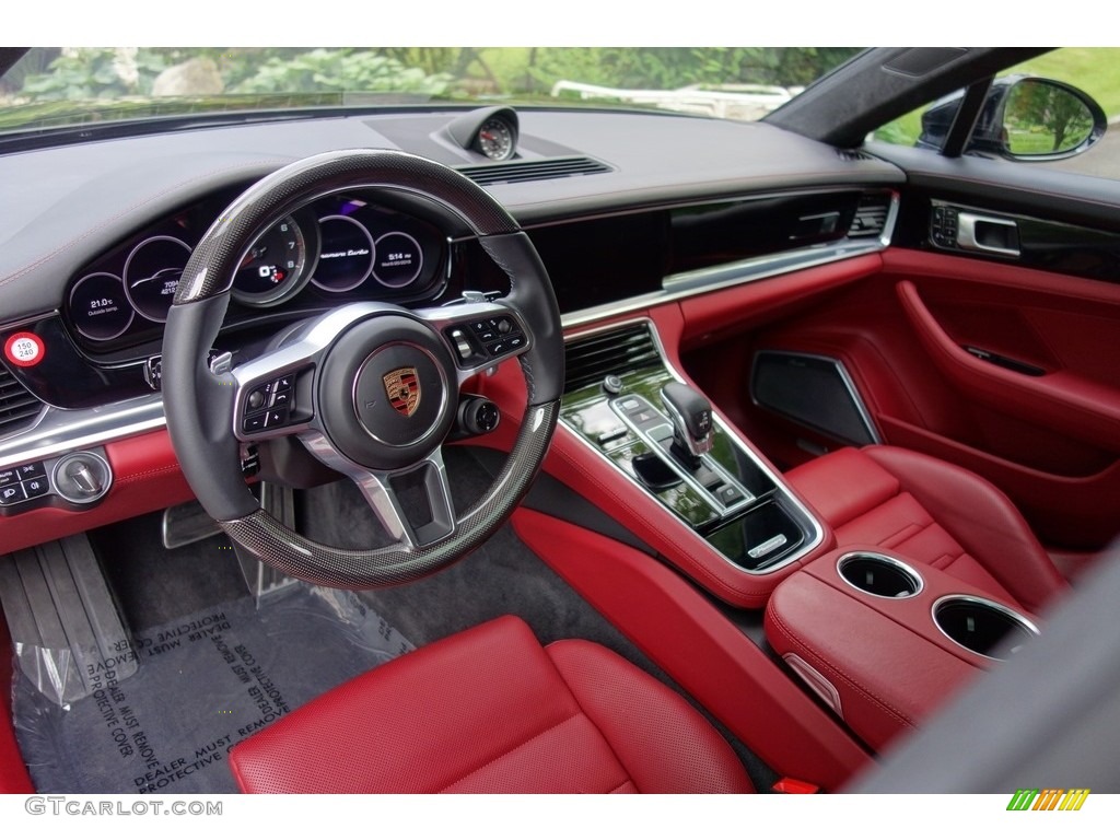 Black/Bordeaux Red Interior 2017 Porsche Panamera Turbo Photo #127816819
