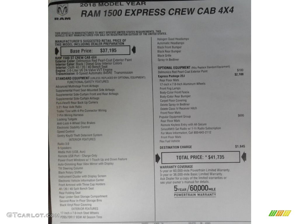 2018 1500 Express Crew Cab 4x4 - Delmonico Red Pearl / Black/Diesel Gray photo #29