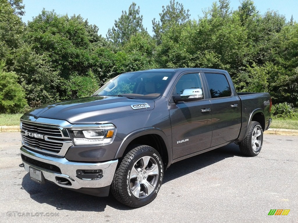 2019 1500 Laramie Crew Cab 4x4 - Granite Crystal Metallic / Mountain Brown/Light Frost Beige photo #2