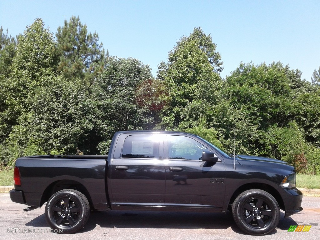 2018 1500 Express Crew Cab 4x4 - Brilliant Black Crystal Pearl / Black/Diesel Gray photo #5