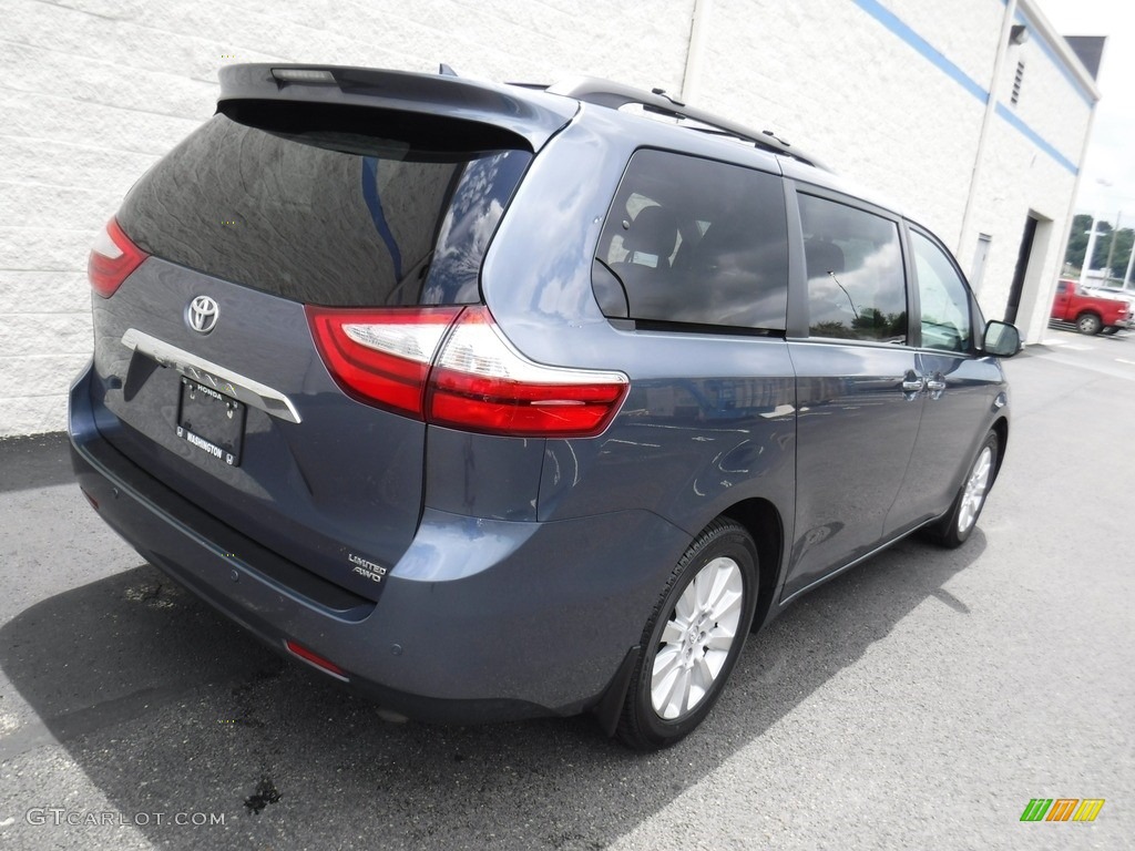 2015 Sienna Limited AWD - Shoreline Blue Pearl / Ash photo #9