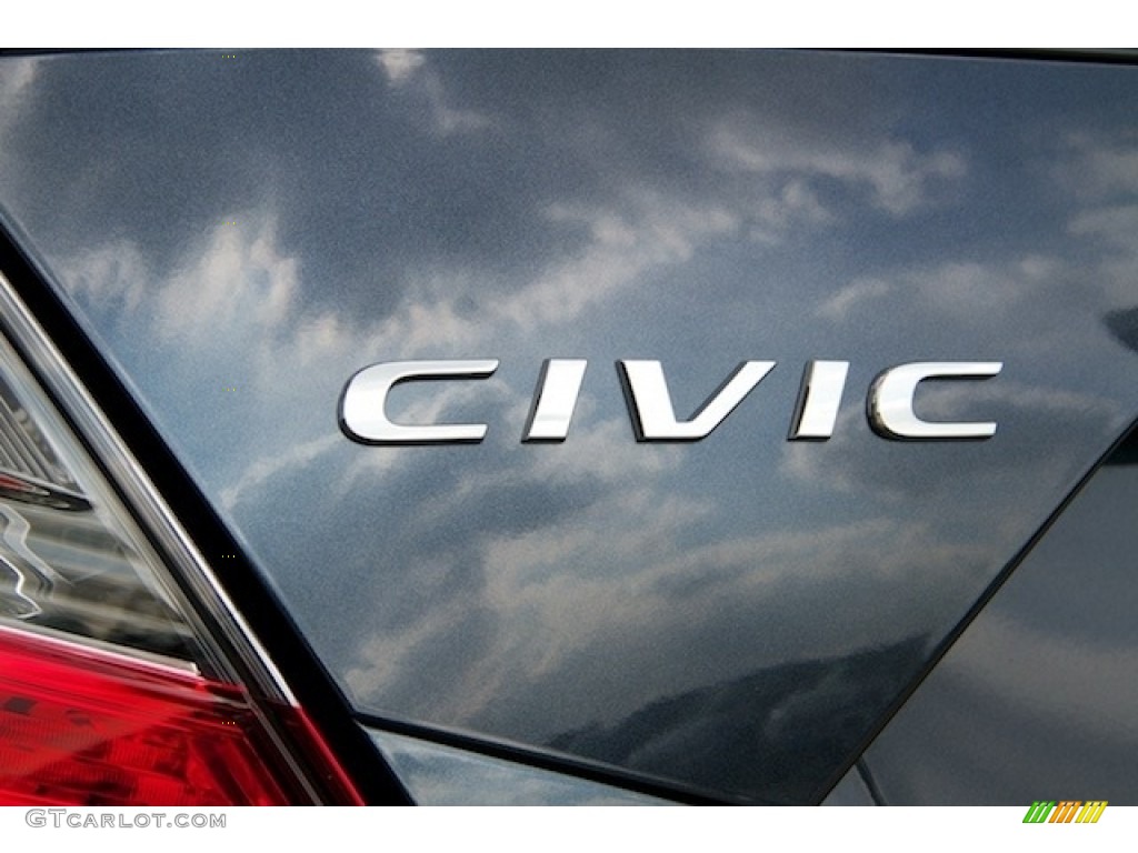 2018 Civic EX Sedan - Cosmic Blue Metallic / Gray photo #3