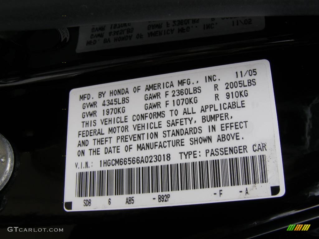 2006 Accord EX-L V6 Sedan - Nighthawk Black Pearl / Ivory photo #14