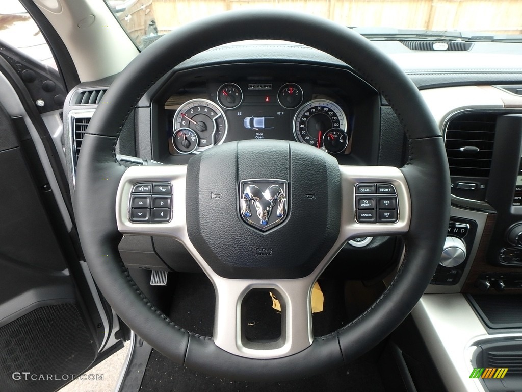 2018 1500 Laramie Crew Cab 4x4 - Bright Silver Metallic / Black photo #19