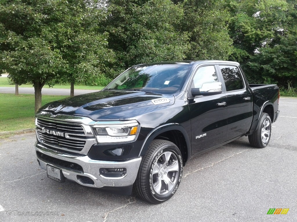 2019 1500 Laramie Crew Cab 4x4 - Black Forest Green Pearl / Mountain Brown/Light Frost Beige photo #2