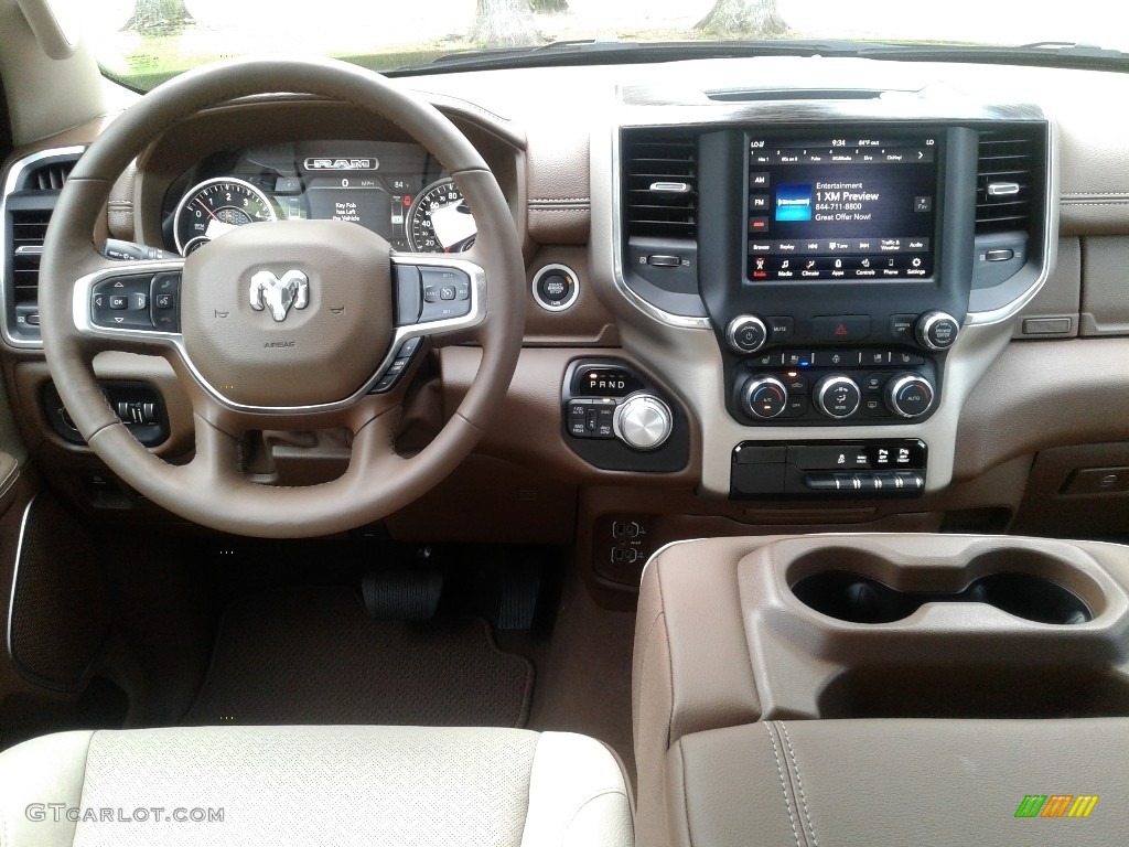 2019 1500 Laramie Crew Cab 4x4 - Black Forest Green Pearl / Mountain Brown/Light Frost Beige photo #36