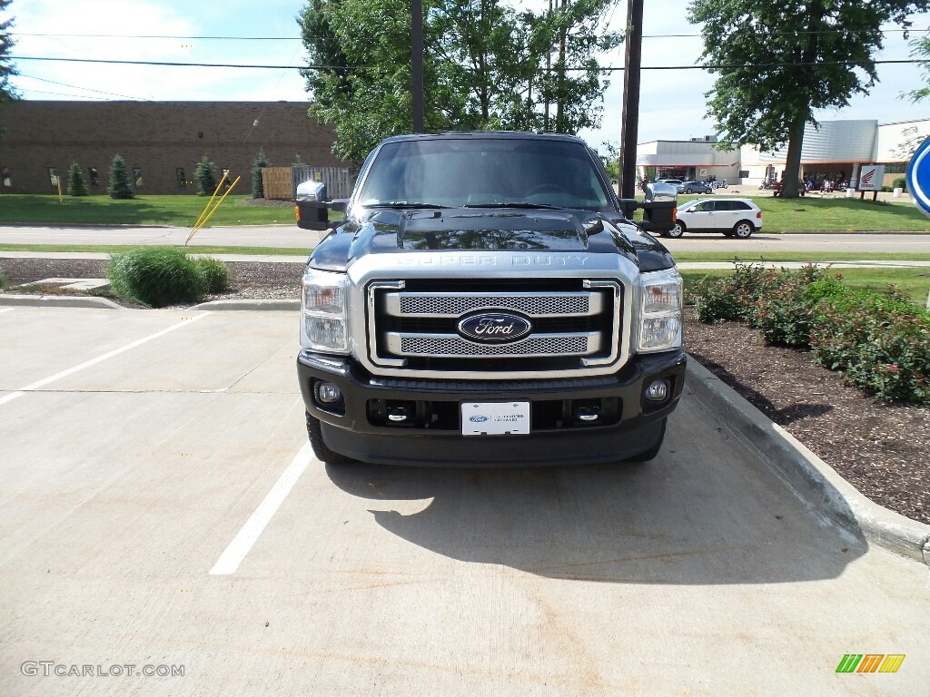 2014 F250 Super Duty Lariat Crew Cab 4x4 - Tuxedo Black Metallic / Platinum Pecan Leather photo #2