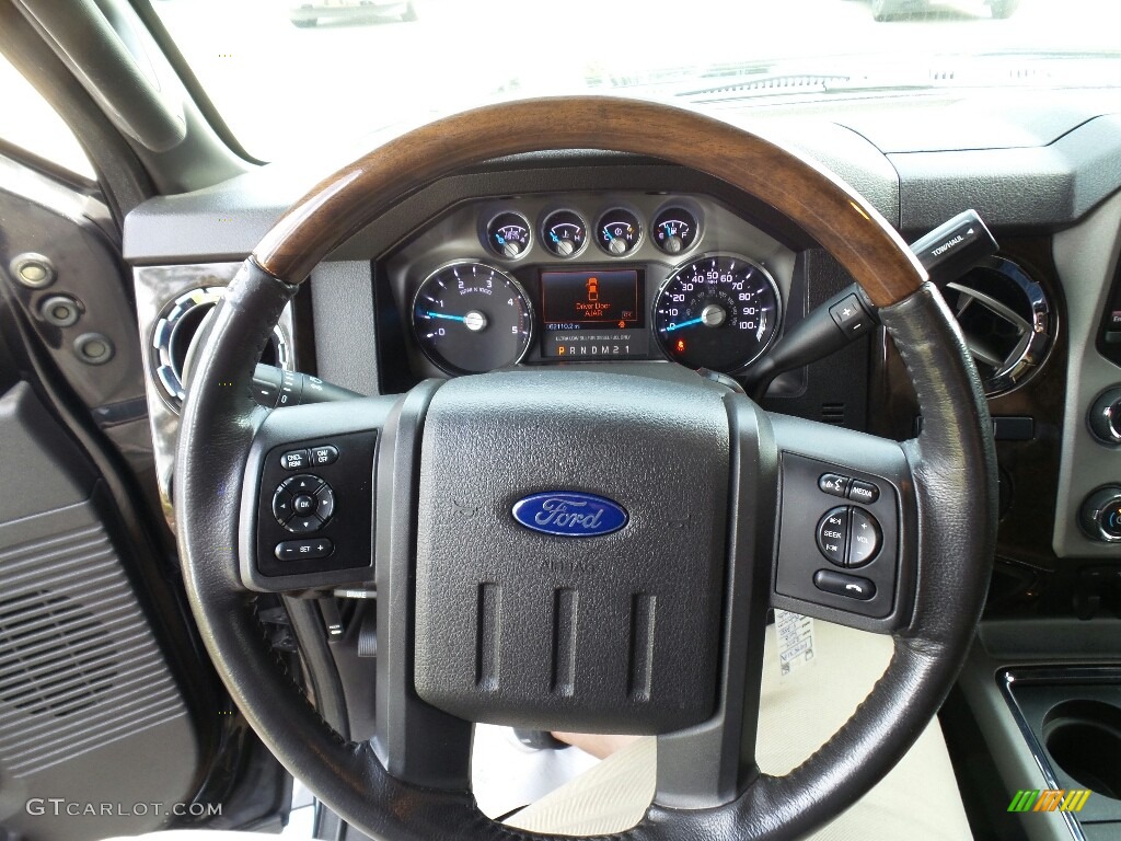 2014 F250 Super Duty Lariat Crew Cab 4x4 - Tuxedo Black Metallic / Platinum Pecan Leather photo #9