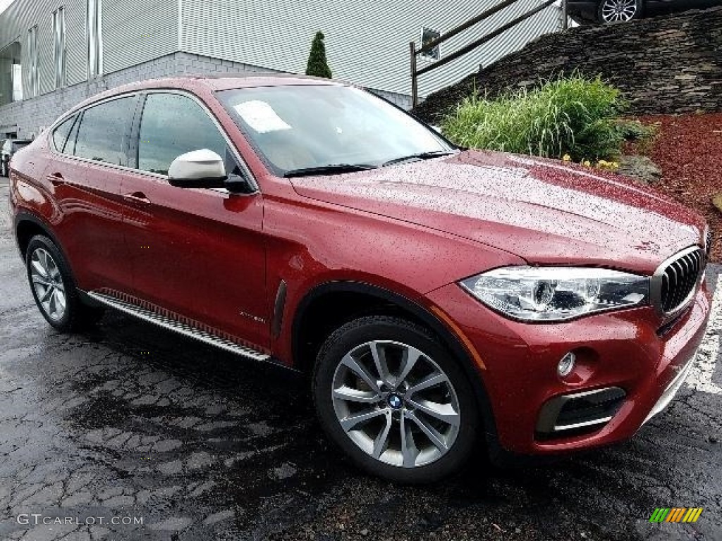 2017 X6 xDrive35i - Flamenco Red Metallic / Cognac/Black Bi-Color photo #1