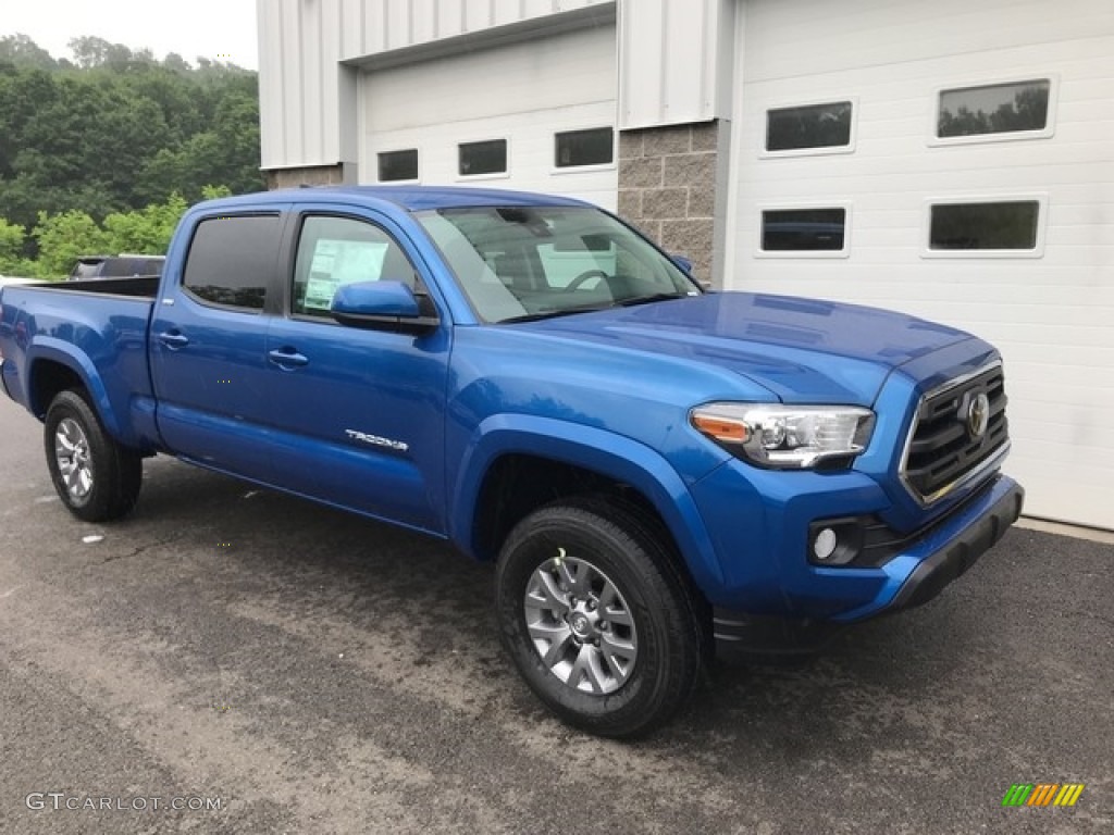 2018 Tacoma SR5 Double Cab - Blazing Blue Pearl / Cement Gray photo #1