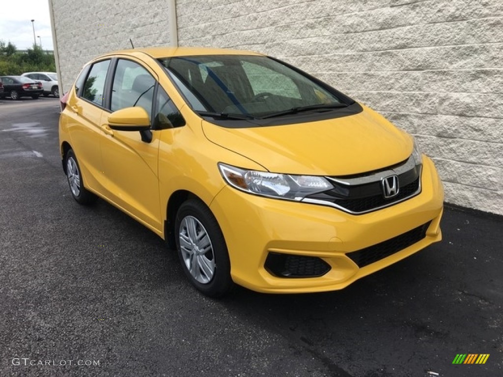 2019 Fit LX - Helios Yellow Pearl / Black photo #1