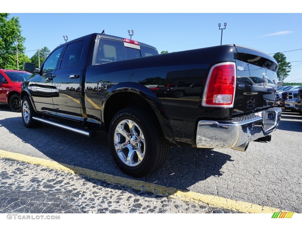2018 1500 Laramie Crew Cab 4x4 - Brilliant Black Crystal Pearl / Canyon Brown/Light Frost Beige photo #10