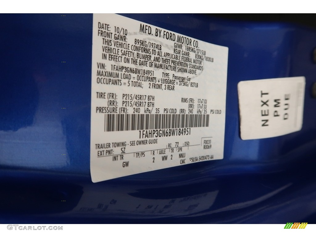 2011 Focus SES Sedan - Blue Flame Metallic / Charcoal Black photo #34