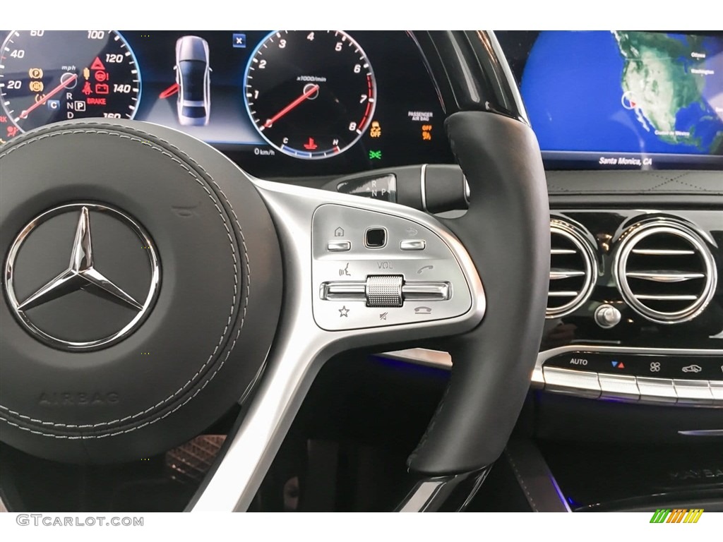 2018 Mercedes-Benz S Maybach S 650 Black Steering Wheel Photo #127879536
