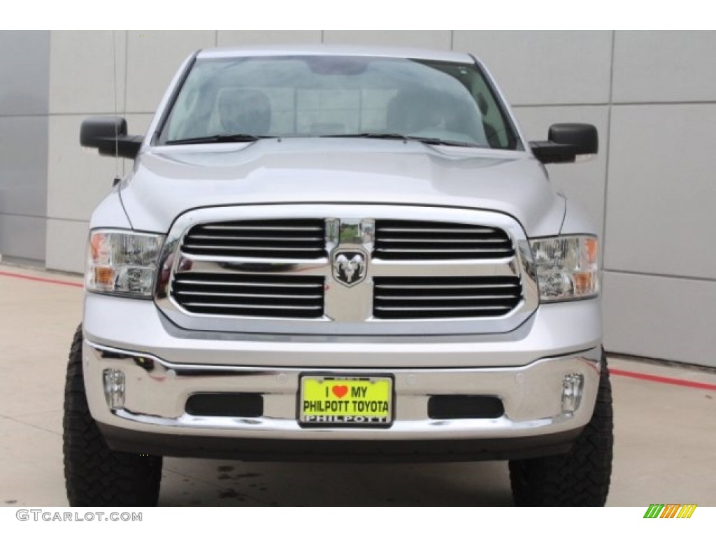 2017 1500 Big Horn Crew Cab 4x4 - Bright Silver Metallic / Black/Diesel Gray photo #2
